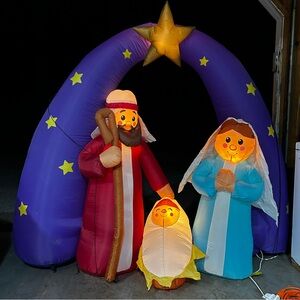 6.5-foot Illuminated Airblown Inflatable Nativity Scene Christmas